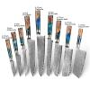 Kitchen Knife Sets, 9 PCS Kitchen Knives Set Damascus Steel VG10 Chef Knife Cleaver Paring Bread Knife Blue Resin and Color Wood Handle view 2