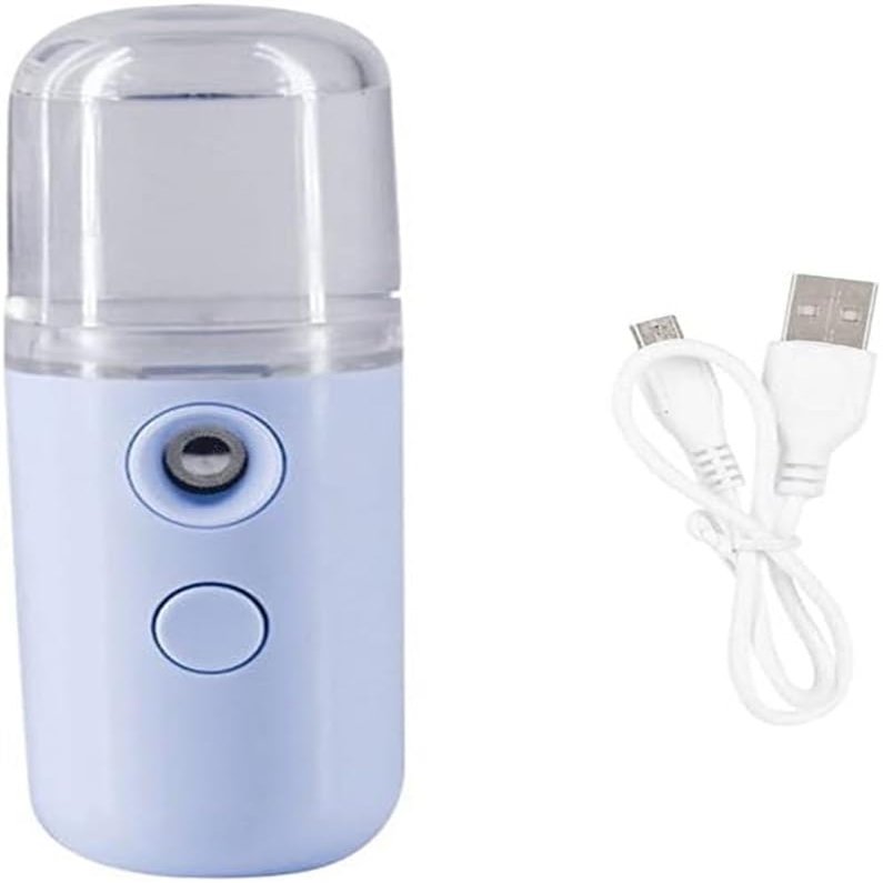 CHEFFS HumidifiersUSB Rechargeable Face Steamer Humidifier Portable Air Humidifier Handheld Water Atomizer ABS Water Sprayer 30ML (Color : Blue)