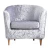 2 Pieces Tub Club Chair Covers, Velvet Stretch Club Chair Slipcover, High Stretch Armchair Sofa Slipcover Furniture Protector for Living Room (Silver) view 1