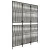 vidaXL Room Divider 3 Panels, Folding Privacy Screen, Room Partition for Office Bedroom Garden Patio Balcony, Room Divider Screen, Gray Poly Rattan view 1