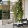 vidaXL Room Divider 3 Panels, Folding Privacy Screen, Room Partition for Office Bedroom Garden Patio Balcony, Room Divider Screen, Gray Poly Rattan view 2