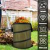 DNAMYJME 2Pcs Collapsible Trash Can with 2 Handles 38L/10Gallon Non-Woven Fabric Pop-Up Camping Trash Bag Foldable Garden Leaf Sacks Reusable Portable Waste Garbage Rubbish Bin for Leaf Toy Clothes view 2