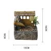 RENEESME Water Fountains Indoor Rural Rockery Flowing Water Decoration Round Fountain Water Feature Living Room Home Desktop Fountain Tabletop Fountain view 2