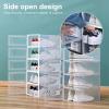 Yirepny 3 Pcs Transparent Shoe Storage Box Stackable Ventilation Hole Large Capacity with Side Door Home High Heels Sneakers Organizer Clear Black view 3