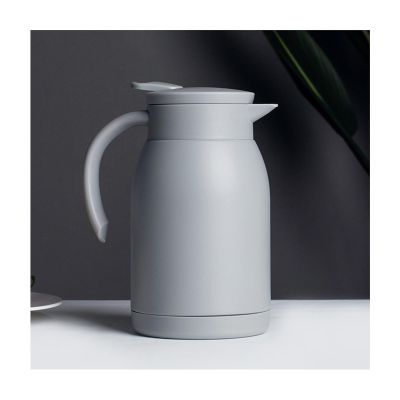 900ml Stainless Steel Thermal Coffee Jug Insulated Vacuum Thermal Carafe with Press Button Top,24 Hours Heat Retention Cold Storage (Color : Gray)