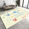 BOWESI Area Rugs 4x5ft, Handdrawn Cute Cartoon Whale Kids Play Rug, Sailing Fish Crab Clouds Throw Rugs Bedroom Soft for Coffee Shop Living Room Under Table Game Room view 1