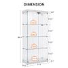 Goujxcy 66.3'' 4-Tier Glass Display Cabinet, Double Door Glass Cabinet, Floor Standing Storage Cabinet for Living Room, Bedroom, Showroom and Office view 2