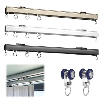Ceiling Track For Curtains, Curtain Rail With Mute Rollers, Curtain Track Glider Rail Aluminium Alloy, For Room Partition, Bathroom, Office, Hotel, Living Room ( Color : White , Size : 3.8m(12.5ft) )