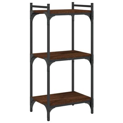 CUMYZO Bookcase 3-Tier Brown Oak 15.7"x11.8"x33.9" Engineered Wood Furniture,Shelving,Bookcases & Standing Shelves