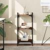 CUMYZO Bookcase 3-Tier Brown Oak 15.7"x11.8"x33.9" Engineered Wood Furniture,Shelving,Bookcases & Standing Shelves view 2