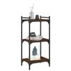 CUMYZO Bookcase 3-Tier Brown Oak 15.7"x11.8"x33.9" Engineered Wood Furniture,Shelving,Bookcases & Standing Shelves view 4