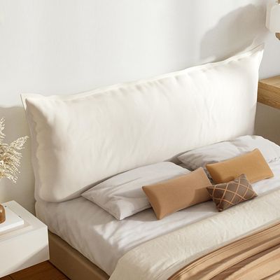 ZZYK Headboard Wall Mounted Headboard Cushion,Large Backrest Headboard Pillow Faux Leather Bed Support Upholstered Wipeable Headboard Daybed Tatami Cushion,White,Straps 35"/Single