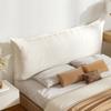 ZZYK Headboard Wall Mounted Headboard Cushion,Large Backrest Headboard Pillow Faux Leather Bed Support Upholstered Wipeable Headboard Daybed Tatami Cushion,White,Straps 35"/Single view 1