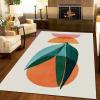 Abstract Green Leaves Kids Indoor Carpet, Boho Sun Pink Orange Geometry Area Rug for Living Room, Non-Slip Washable Durable Breathable Foldable Mat for Bedroom Entryway Hallway Nursery-6x9ft view 4