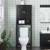 CUMYZO Over-The-Toilet Storage Berg Black 23.6"x10.6"x64.8" Solid Wood Furniture,Furniture Sets,Bathroom Furniture Sets view 2