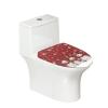 Wiryuouvt Cute Snowman Toilet Seat Covers for Bathroom Snowflake Toilet Cover Seat Elongated Toilet Lid Covers Adjusts to Shape of The Toilet Lid Decoration Dust-Proof view 1