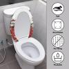 Wiryuouvt Cute Snowman Toilet Seat Covers for Bathroom Snowflake Toilet Cover Seat Elongated Toilet Lid Covers Adjusts to Shape of The Toilet Lid Decoration Dust-Proof view 3