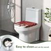 Wiryuouvt Cute Snowman Toilet Seat Covers for Bathroom Snowflake Toilet Cover Seat Elongated Toilet Lid Covers Adjusts to Shape of The Toilet Lid Decoration Dust-Proof view 4