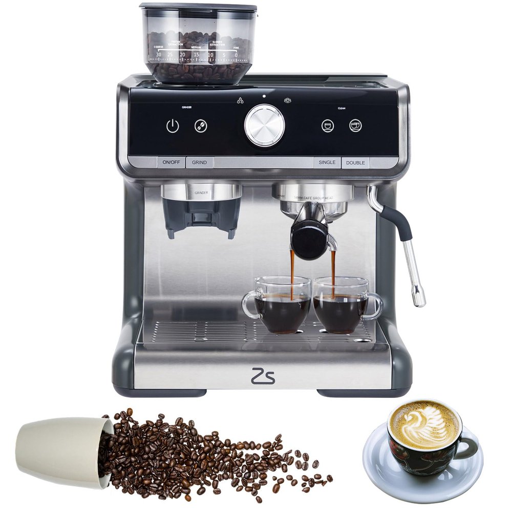 CuisinAid Espresso Machine with Grinder, Professional Espresso Maker with Milk Frother Steam Wand, 20 Bar Barista Cappuccino Machine,1450W