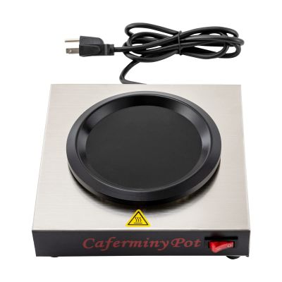 Commercial Coffee Warmer, 80W Single Burner Decanter Warmer Plate, Stainless Steel Electric Coffee Pot Warmer, for Cafe, Break Room, Buffet and Commercial Use