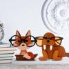 BEIJIALY Wooden Animal Glasses Holder, Cute Cartoon Glasses Storage Rack, Wood Eyeglass Holder Stand, Creative Cute Eyeglass Holder Sunglasses Display Stand Home Office Desk Decor(Fox) view 2