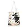 SSIMOO Halloween Witch Flying Fashion Canvas Tote Bag-Personalized Handbag,Multifunctional Bag,Elegant And Minimalist view 2