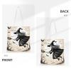 SSIMOO Halloween Witch Flying Fashion Canvas Tote Bag-Personalized Handbag,Multifunctional Bag,Elegant And Minimalist view 3