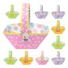 Amosfun 24pcs Handheld Paper Easter Baskets Candy Holders for Boy Girl Celebrations Cute Cartoon Design for Eggs Treats and Party Favors view 1