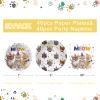 Lousuip 80PCS Cat Party Supplies Cat Kitten Paper Plates and Napkins Party Tableware for Kids Meow Birthday Babyshower Decorations, Serves 40 view 2