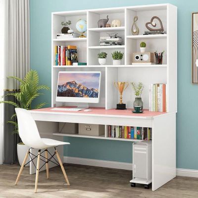 Computer Desk with Bookcase for Small Space, Wooden Writing Table/Workstation, Study Table for Teens, Study Desk, Computer Desk with Hutch (39 Inch)