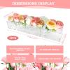 4Pcs Acrylic Flower Vase with 64 Holes,63 inch Decorative Long Clear Vase Modern,Rectangular Acrylic Vases Clear Floral Centerpiece for Dining Table Reception Home Party Decorations view 2