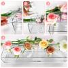 4Pcs Acrylic Flower Vase with 64 Holes,63 inch Decorative Long Clear Vase Modern,Rectangular Acrylic Vases Clear Floral Centerpiece for Dining Table Reception Home Party Decorations view 3