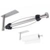 HARDHORN Paper Towel Holder, Single Hand Operable Under Cabinet Wall Mount Paper Roll Holders with Damping Effect, Self Adhesive or Drilling Hanging Holders for Kitchen, Bathroom, RV, Silver view 1