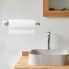HARDHORN Paper Towel Holder, Single Hand Operable Under Cabinet Wall Mount Paper Roll Holders with Damping Effect, Self Adhesive or Drilling Hanging Holders for Kitchen, Bathroom, RV, Silver view 4