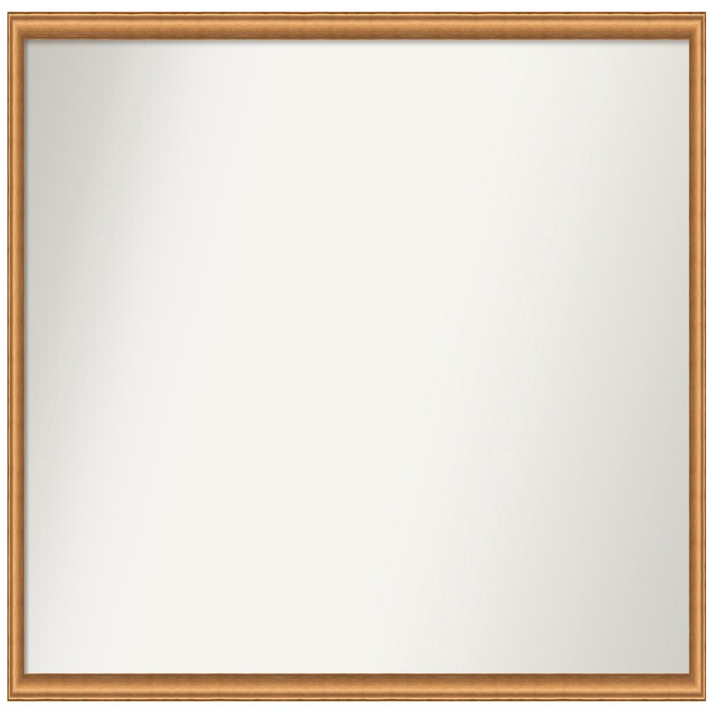 Amanti Art Bronze Bathroom Mirror for Over Sink, 29x48 Custom Made Salon Scoop Copper Rectangle Vanity Mirror, Oversize Casual Wood Frame, Hangs Horizonally and Vertically, Wall Decor