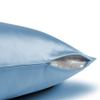 100% Mulberry Silk Pillowcase for Hair and Skin Made in USA-Real 19 Momme Silk Pillow Cover, 6A Grade, Cooling and Soft, Zipper Closure, Anti Aging, Anti Acne (Blue Grey 2 Pack, King 20''x36'') view 4