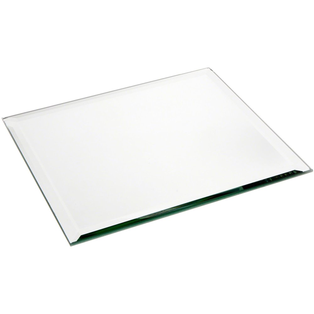 Plymor 8" Square, 5mm Thick Beveled Glass Mirror, Pack of 2