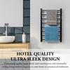 MyGift Hotel Series Matte Black Carbon Steel Towel Warmer Rack with 8 Heating Bars and LED Temperature Timer Control, Freestanding or Wall Mounted Electric Bath Towel Warming Holder view 3