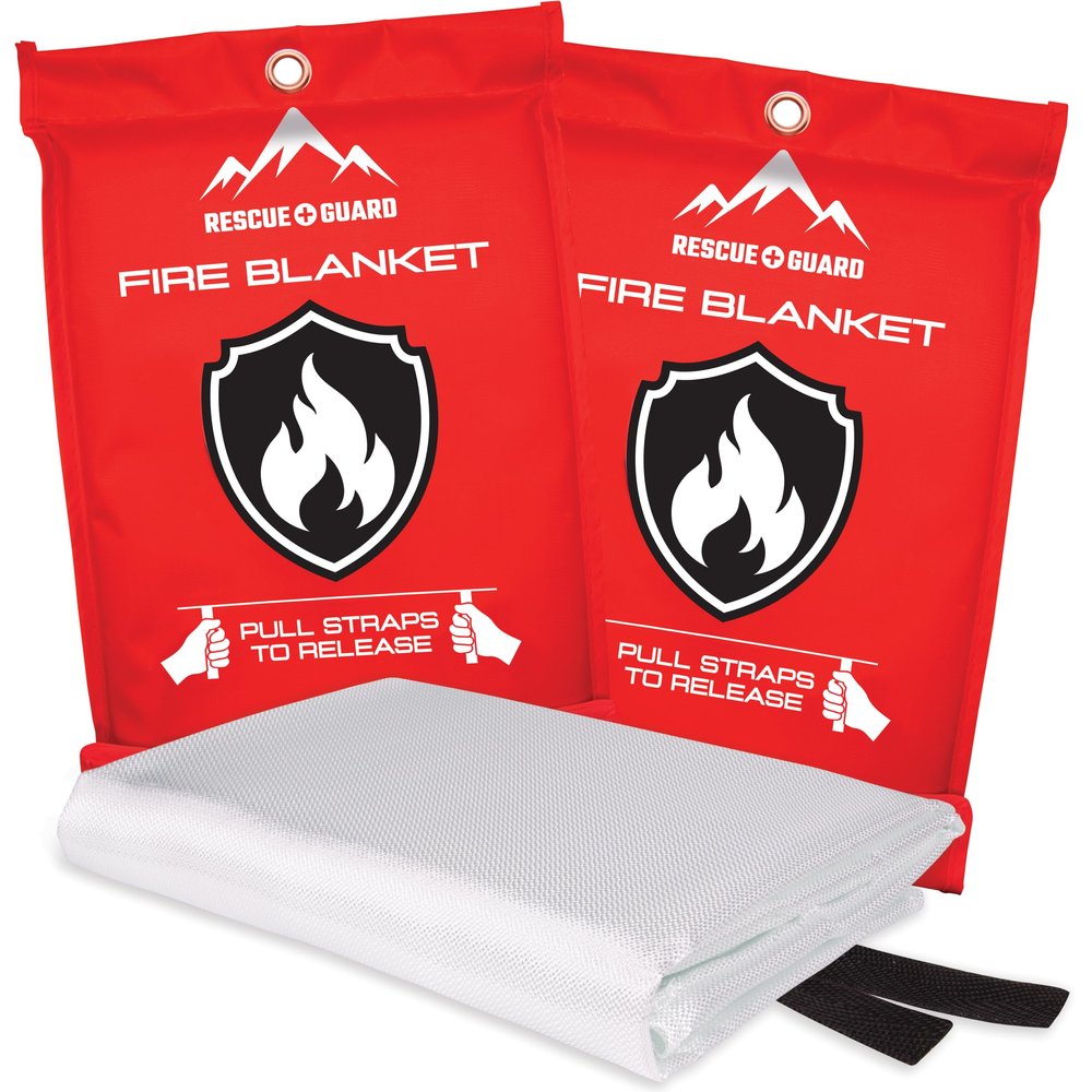 Emergency Fire Blanket - 2-Pack 40x40 Stay Prepared With Our Fireproof Blanket Extinguish Flames for Your Home Kitchen - Be a hero with first house must haves along with Extinguisher - Home Safety