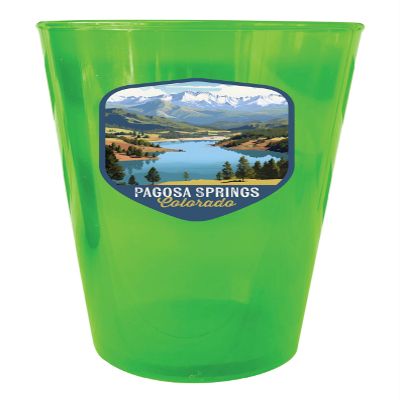R and R Imports Pagosa Springs Colorado Design B Souvenir Plastic 16 oz pint Green Single