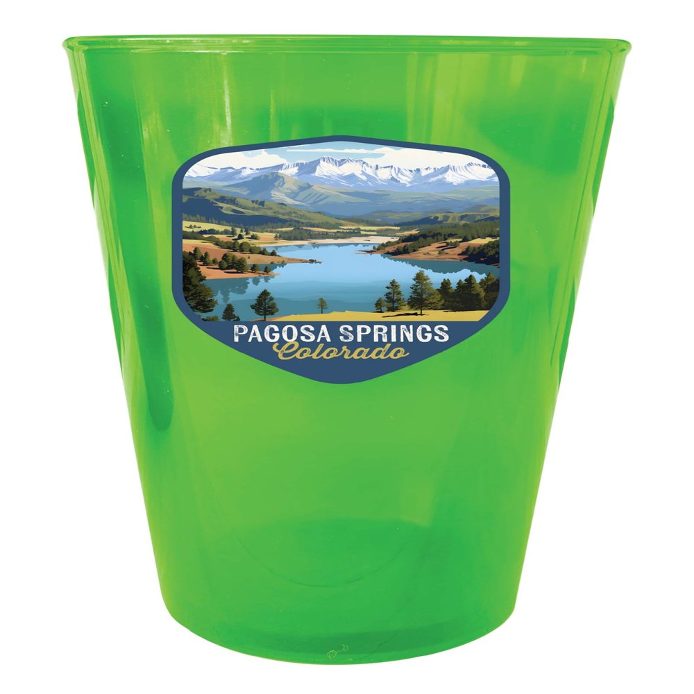 R and R Imports Pagosa Springs Colorado Design B Souvenir Plastic 16 oz pint Green Single