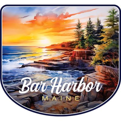 Bar Harbor Maine Design B Souvenir Die Cut Decorative Flat Magnet 2-Inch