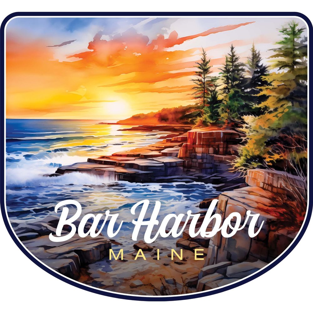Bar Harbor Maine Design B Souvenir Die Cut Decorative Flat Magnet 2-Inch