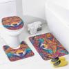ZGDPBYF Wolf Wild Animal 3 Piece Bath Mats Psychedelic Animal Feather Wolf Head Waterproof Non Slip Bath Mat Set, Washable Rug for Bathroom,-3-Piece Set view 3