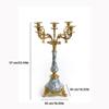 Candle Holder Retro Palace Luxury 5-Head Ceramic with Copper Candlestick Decoration Indoor Living Room Bedroom Desktop Candlestick Decoration Centerpiece Table Decorations view 2