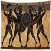 Loccor Ancient Greece Tapestry Heroes Spartans Wall Hanging Greek Warriors Myths Pottery Tapestry Ancient Civilization Culture Tapestry for Man Bedroom Living Room Office Dorm Home Decor 179x98inch view 1