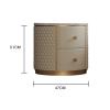 Bedside Cabinet Nightstand with 2-Drawers, Round Marble Top Bedside Table Modern Minimalist Bedside Storage Cabinet Small Space Storage Cabinet for Living Room Bedroom Nightstand view 2