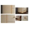 Bedside Cabinet Nightstand with 2-Drawers, Round Marble Top Bedside Table Modern Minimalist Bedside Storage Cabinet Small Space Storage Cabinet for Living Room Bedroom Nightstand view 4