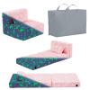 Givjoy Folding Sofa Bed Floor Mattress for Kids with Pillow, Toddler Glow in Dark Washable Folding Floor Mat for Daycare, Child Foldable Futon Chair with Storage Bag for Playroom, Camping, Pink Moon view 1