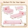 Givjoy Folding Sofa Bed Floor Mattress for Kids with Pillow, Toddler Glow in Dark Washable Folding Floor Mat for Daycare, Child Foldable Futon Chair with Storage Bag for Playroom, Camping, Pink Moon view 2